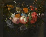 A Swag of Flowers Hanging in a Niche Pieter Gallis